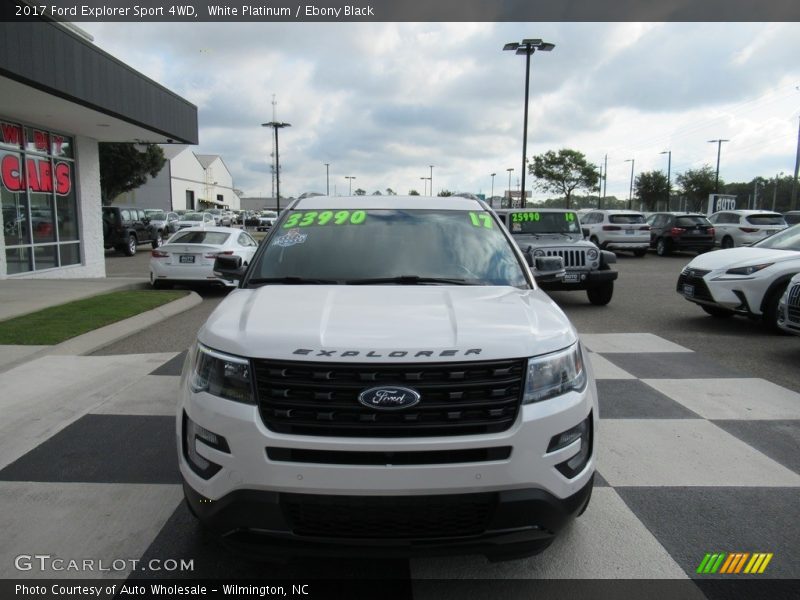 White Platinum / Ebony Black 2017 Ford Explorer Sport 4WD