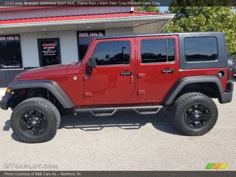 Flame Red / Dark Slate Gray/Medium Slate Gray 2010 Jeep Wrangler Unlimited Sport 4x4
