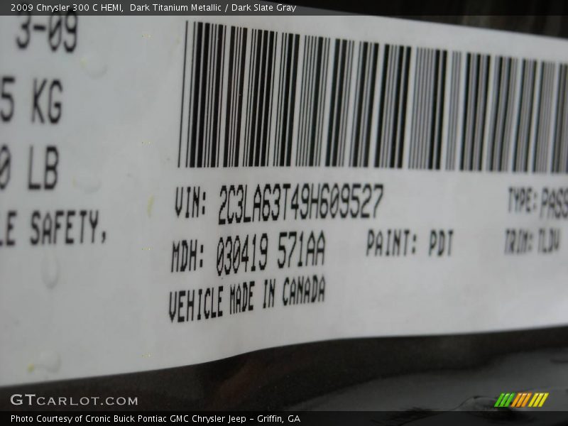 Dark Titanium Metallic / Dark Slate Gray 2009 Chrysler 300 C HEMI