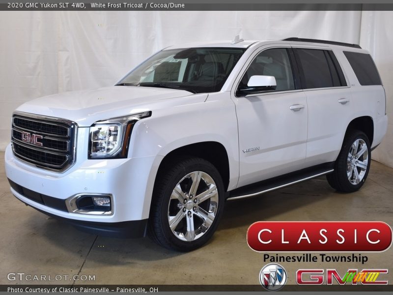 White Frost Tricoat / Cocoa/Dune 2020 GMC Yukon SLT 4WD