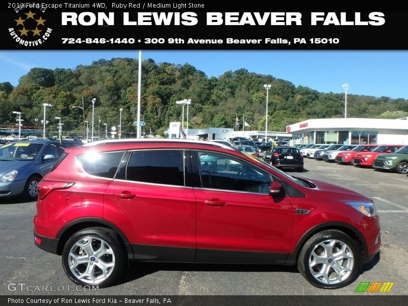 Ruby Red / Medium Light Stone 2019 Ford Escape Titanium 4WD