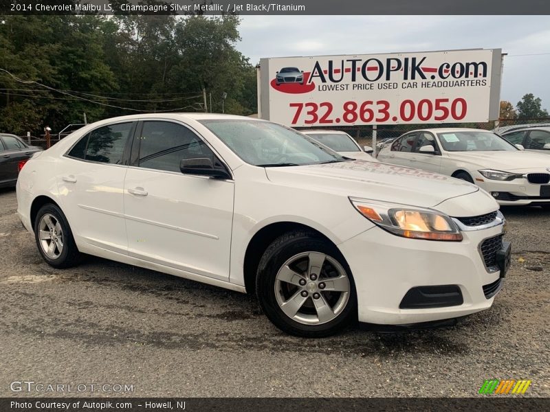 Champagne Silver Metallic / Jet Black/Titanium 2014 Chevrolet Malibu LS