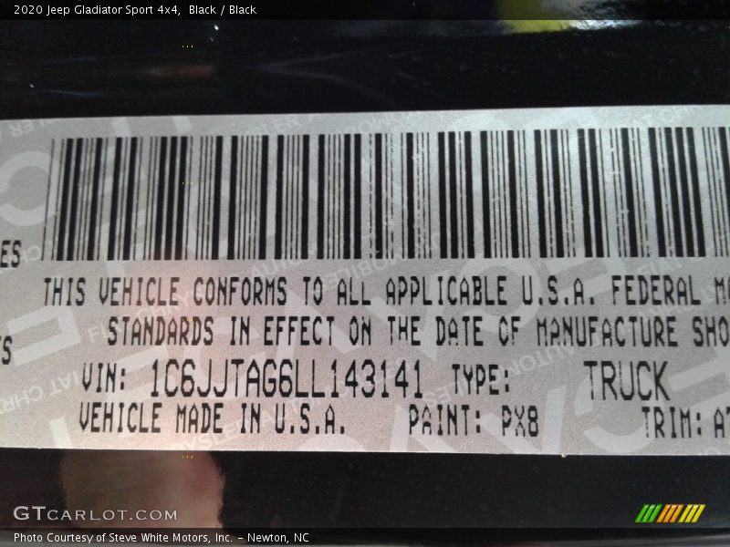Black / Black 2020 Jeep Gladiator Sport 4x4