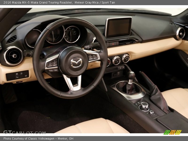 Meteor Gray Mica / Sport Tan 2016 Mazda MX-5 Miata Grand Touring Roadster