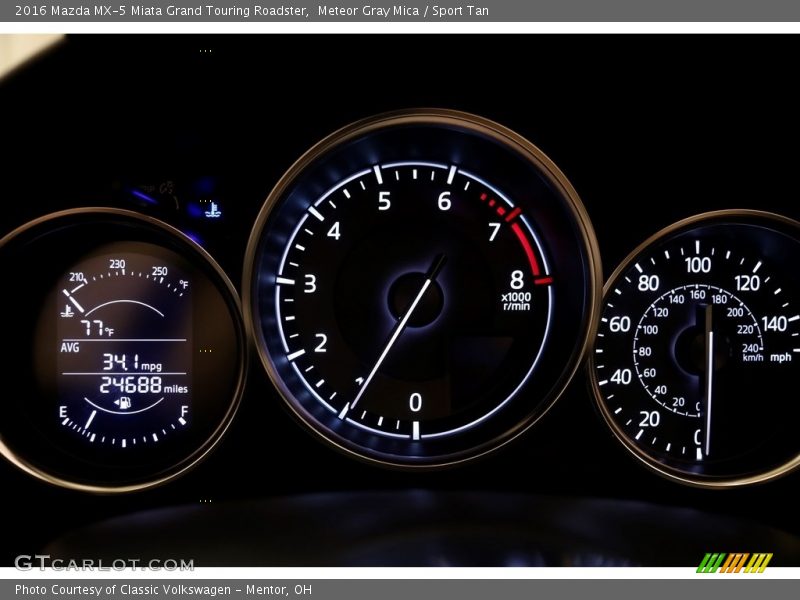 Meteor Gray Mica / Sport Tan 2016 Mazda MX-5 Miata Grand Touring Roadster