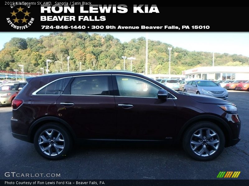 Sangria / Satin Black 2019 Kia Sorento SX AWD