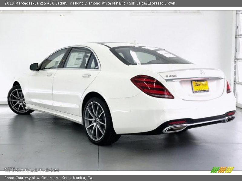designo Diamond White Metallic / Silk Beige/Espresso Brown 2019 Mercedes-Benz S 450 Sedan
