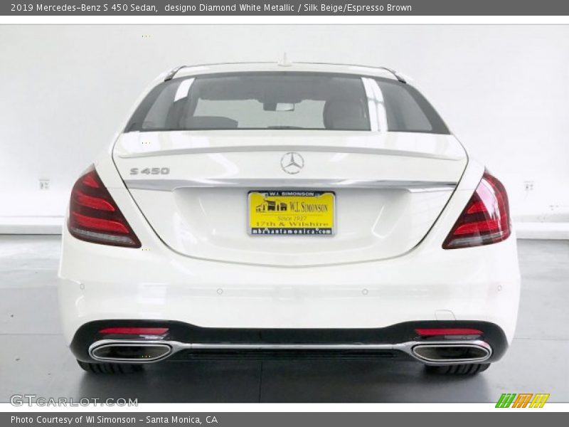 designo Diamond White Metallic / Silk Beige/Espresso Brown 2019 Mercedes-Benz S 450 Sedan