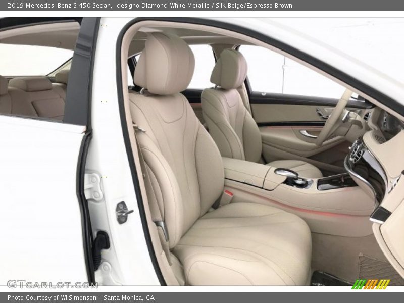 designo Diamond White Metallic / Silk Beige/Espresso Brown 2019 Mercedes-Benz S 450 Sedan