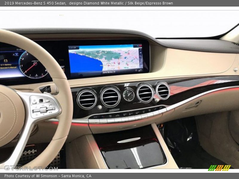 designo Diamond White Metallic / Silk Beige/Espresso Brown 2019 Mercedes-Benz S 450 Sedan
