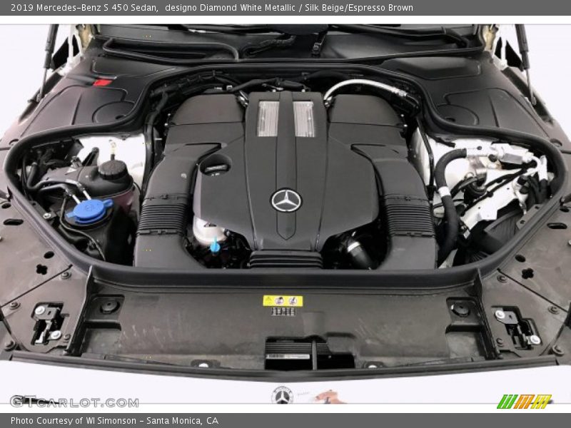 designo Diamond White Metallic / Silk Beige/Espresso Brown 2019 Mercedes-Benz S 450 Sedan