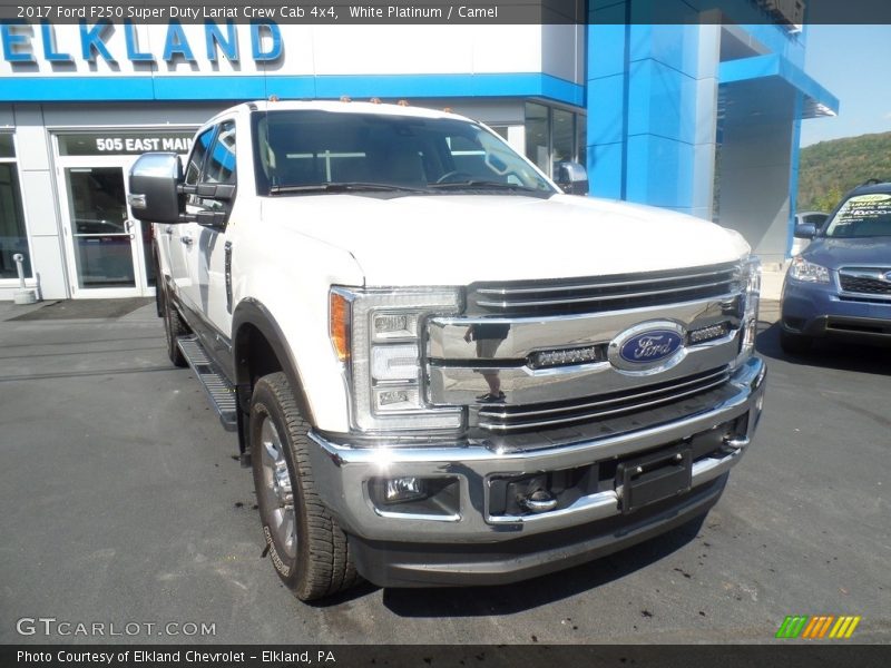 White Platinum / Camel 2017 Ford F250 Super Duty Lariat Crew Cab 4x4