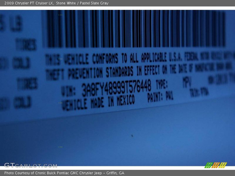 Stone White / Pastel Slate Gray 2009 Chrysler PT Cruiser LX