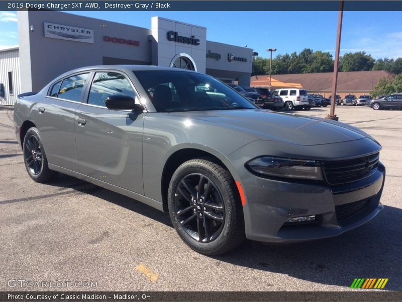 Destroyer Gray / Black 2019 Dodge Charger SXT AWD