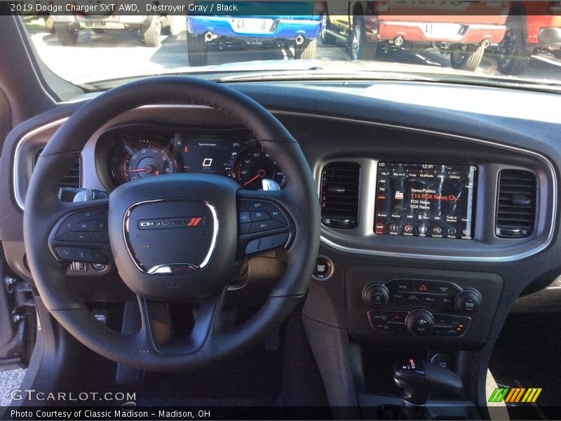 Destroyer Gray / Black 2019 Dodge Charger SXT AWD