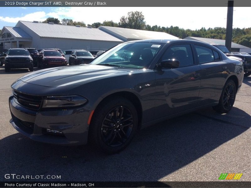 Destroyer Gray / Black 2019 Dodge Charger SXT AWD