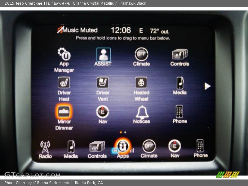 Granite Crystal Metallic / Trailhawk Black 2015 Jeep Cherokee Trailhawk 4x4