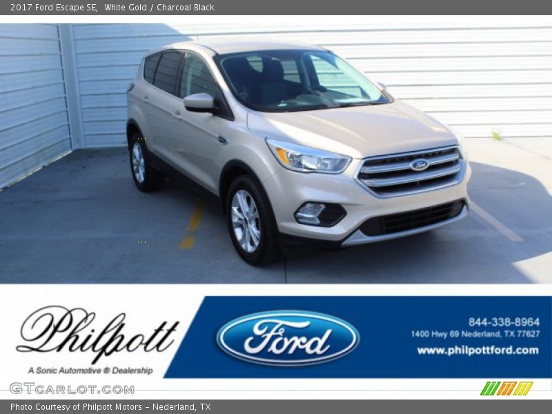 White Gold / Charcoal Black 2017 Ford Escape SE