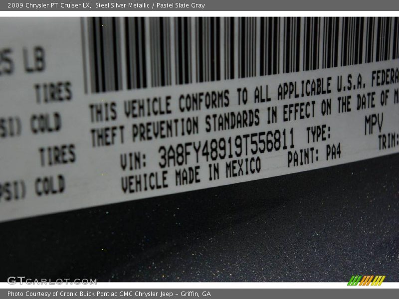 Steel Silver Metallic / Pastel Slate Gray 2009 Chrysler PT Cruiser LX