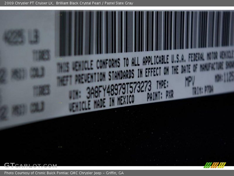 Brilliant Black Crystal Pearl / Pastel Slate Gray 2009 Chrysler PT Cruiser LX