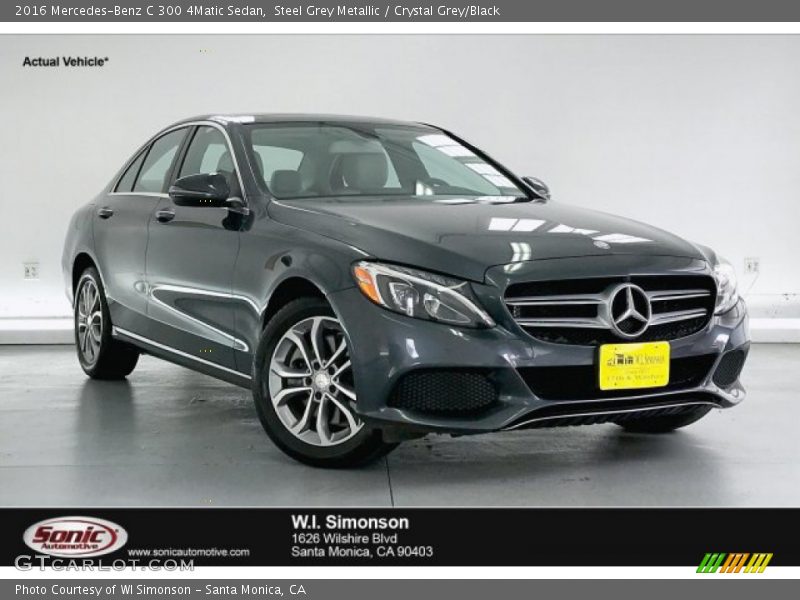 Steel Grey Metallic / Crystal Grey/Black 2016 Mercedes-Benz C 300 4Matic Sedan