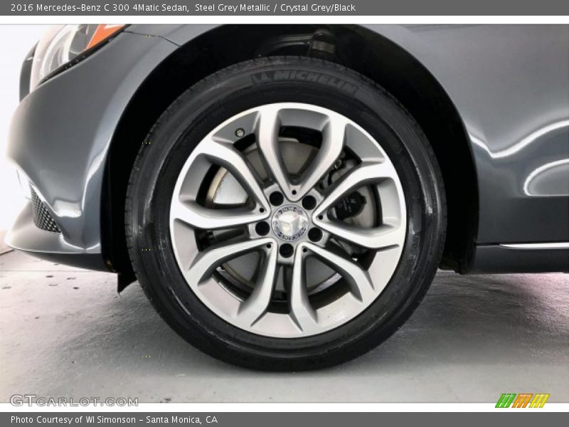 Steel Grey Metallic / Crystal Grey/Black 2016 Mercedes-Benz C 300 4Matic Sedan