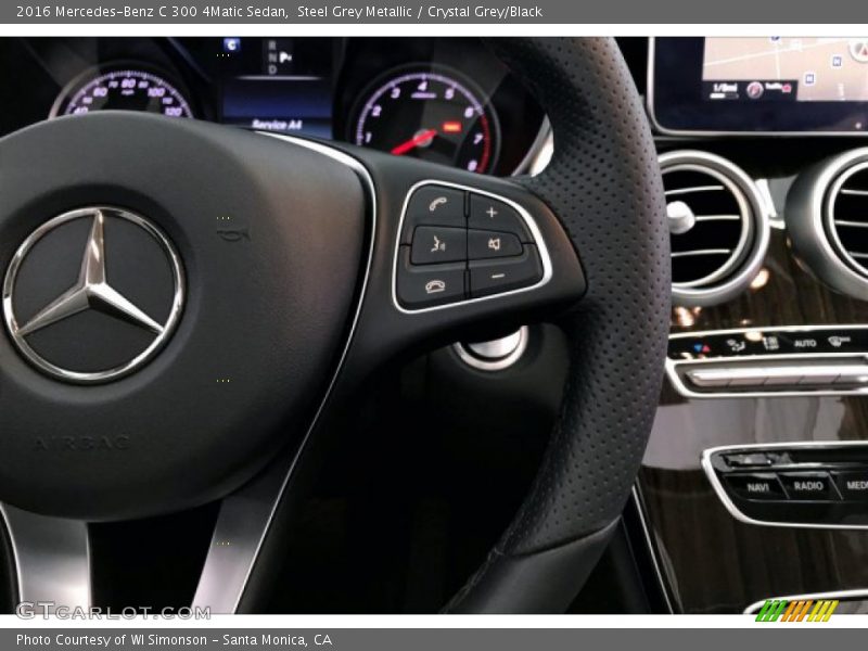 Steel Grey Metallic / Crystal Grey/Black 2016 Mercedes-Benz C 300 4Matic Sedan