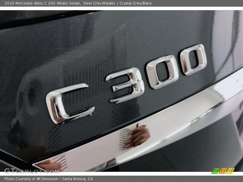 Steel Grey Metallic / Crystal Grey/Black 2016 Mercedes-Benz C 300 4Matic Sedan
