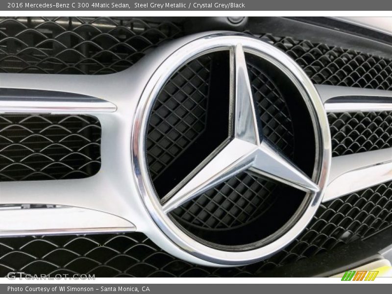 Steel Grey Metallic / Crystal Grey/Black 2016 Mercedes-Benz C 300 4Matic Sedan