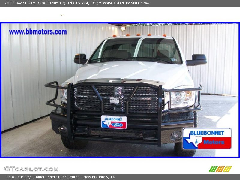 Bright White / Medium Slate Gray 2007 Dodge Ram 3500 Laramie Quad Cab 4x4