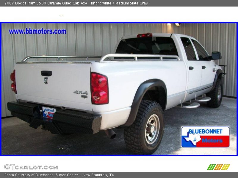 Bright White / Medium Slate Gray 2007 Dodge Ram 3500 Laramie Quad Cab 4x4