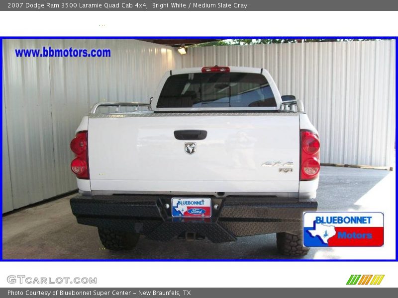 Bright White / Medium Slate Gray 2007 Dodge Ram 3500 Laramie Quad Cab 4x4