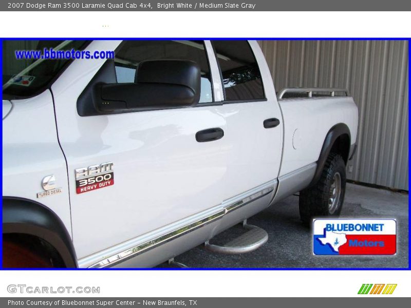 Bright White / Medium Slate Gray 2007 Dodge Ram 3500 Laramie Quad Cab 4x4