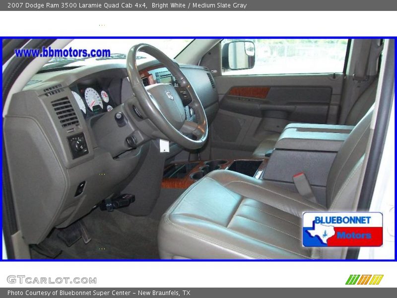 Bright White / Medium Slate Gray 2007 Dodge Ram 3500 Laramie Quad Cab 4x4