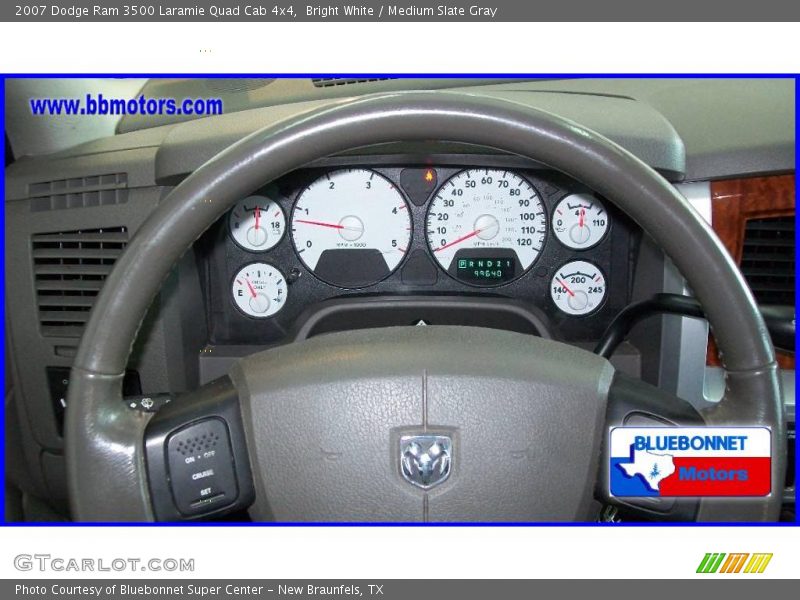 Bright White / Medium Slate Gray 2007 Dodge Ram 3500 Laramie Quad Cab 4x4
