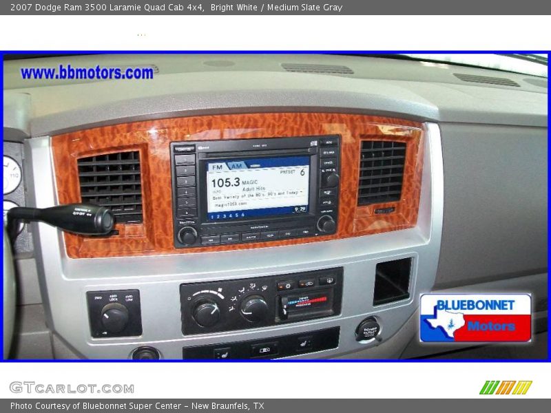 Bright White / Medium Slate Gray 2007 Dodge Ram 3500 Laramie Quad Cab 4x4