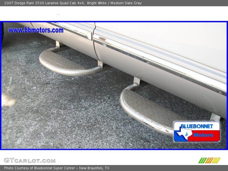 Bright White / Medium Slate Gray 2007 Dodge Ram 3500 Laramie Quad Cab 4x4