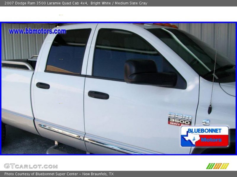 Bright White / Medium Slate Gray 2007 Dodge Ram 3500 Laramie Quad Cab 4x4