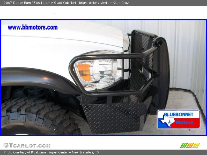 Bright White / Medium Slate Gray 2007 Dodge Ram 3500 Laramie Quad Cab 4x4