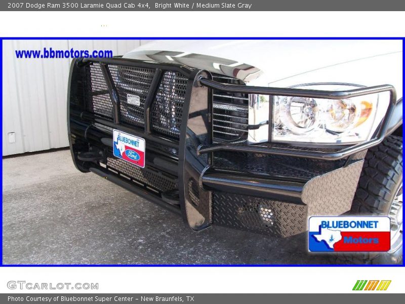 Bright White / Medium Slate Gray 2007 Dodge Ram 3500 Laramie Quad Cab 4x4