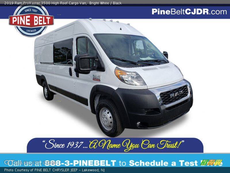 Bright White / Black 2019 Ram ProMaster 3500 High Roof Cargo Van
