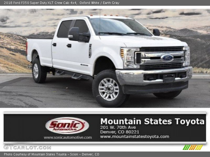 Oxford White / Earth Gray 2018 Ford F350 Super Duty XLT Crew Cab 4x4