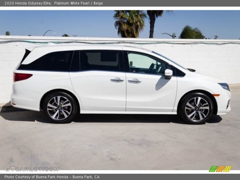 Platinum White Pearl / Beige 2020 Honda Odyssey Elite