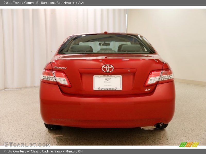 Barcelona Red Metallic / Ash 2011 Toyota Camry LE