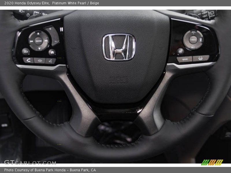 Platinum White Pearl / Beige 2020 Honda Odyssey Elite