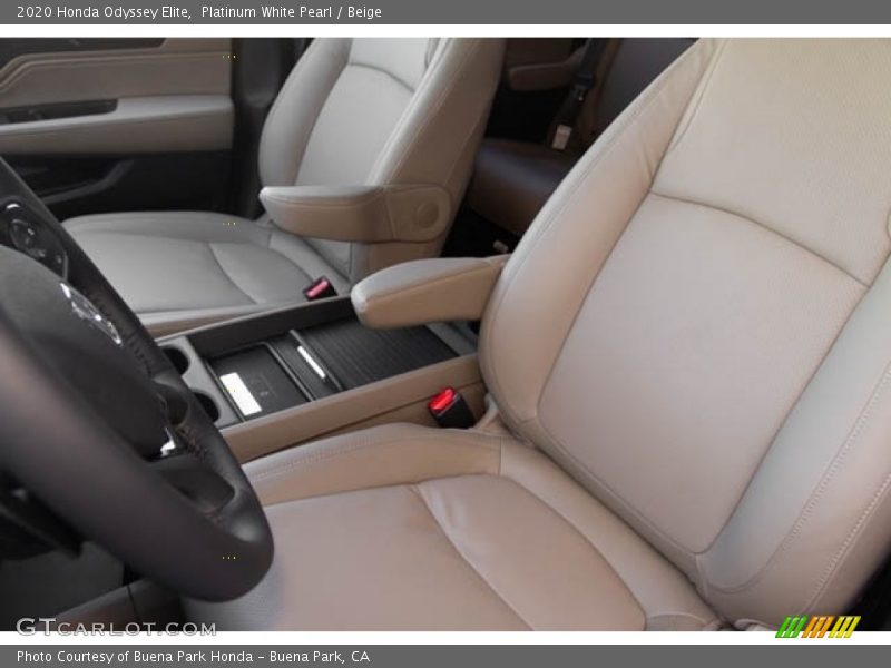 Platinum White Pearl / Beige 2020 Honda Odyssey Elite