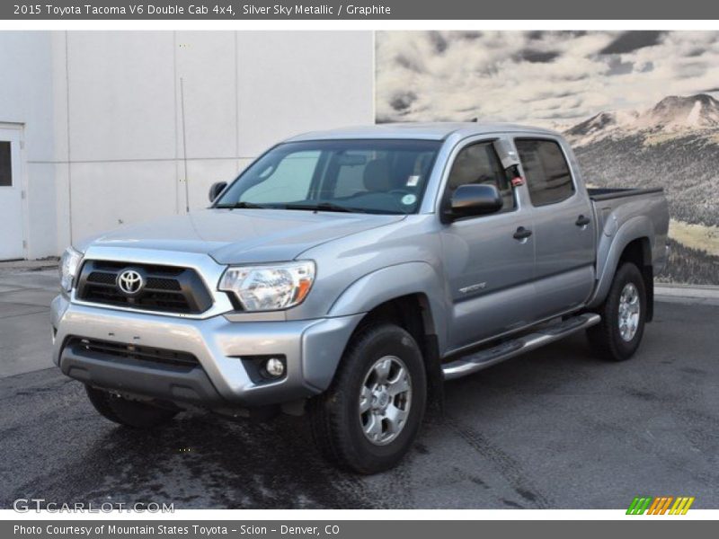 Silver Sky Metallic / Graphite 2015 Toyota Tacoma V6 Double Cab 4x4