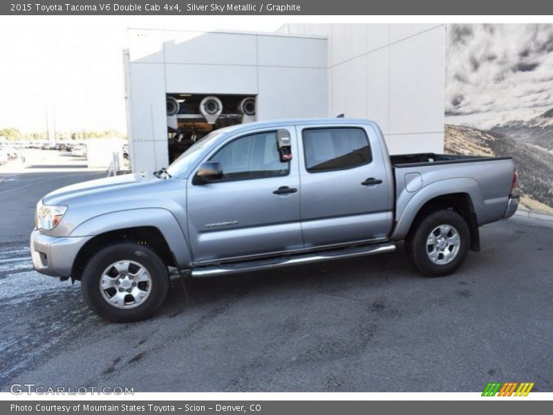 Silver Sky Metallic / Graphite 2015 Toyota Tacoma V6 Double Cab 4x4