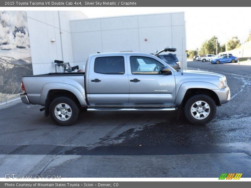 Silver Sky Metallic / Graphite 2015 Toyota Tacoma V6 Double Cab 4x4