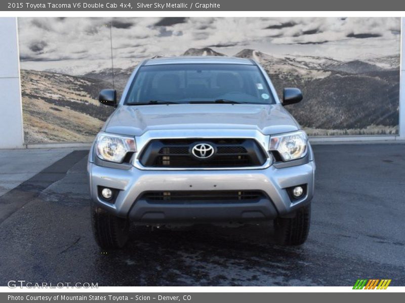 Silver Sky Metallic / Graphite 2015 Toyota Tacoma V6 Double Cab 4x4